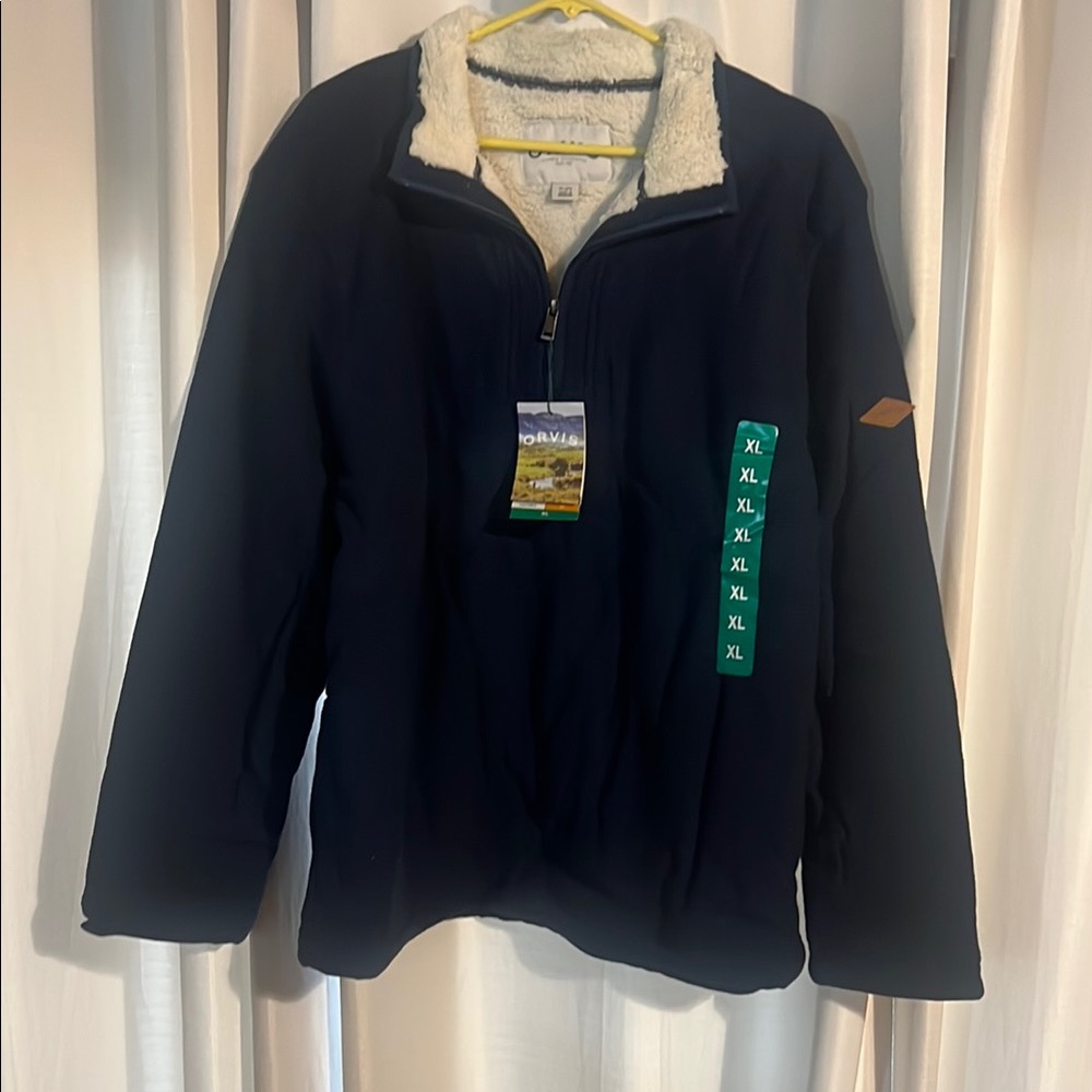 Orvis Men's Navy Sweater with Cream Accents